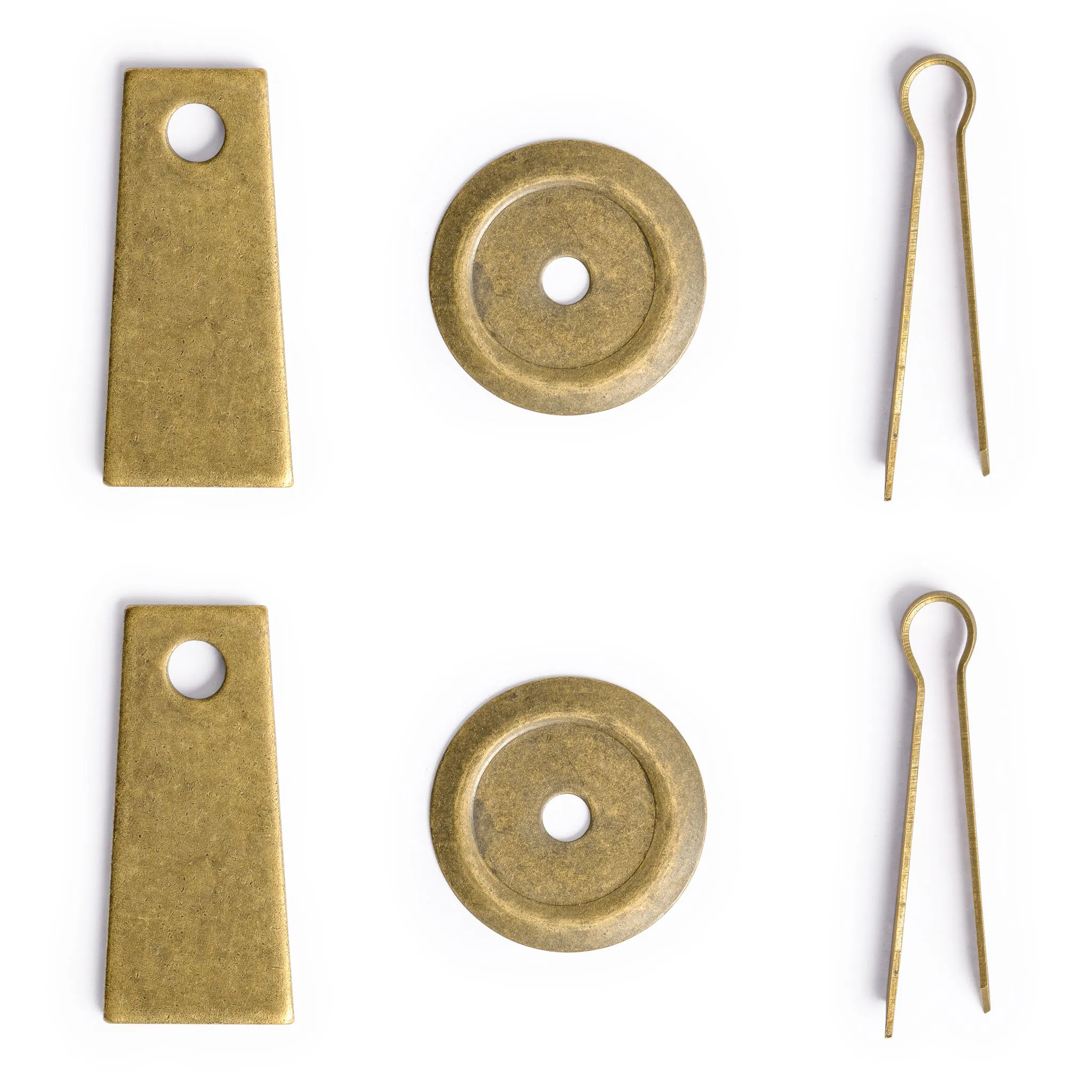Art Deco Leaf Brass Hardware Pulls 2.7" - Set of 2