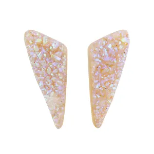 Aura quartz triangle stud earrings