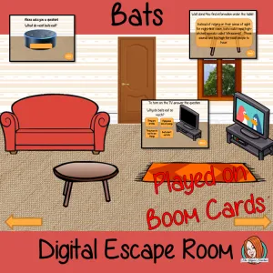 Bats Escape Room Boom Cards