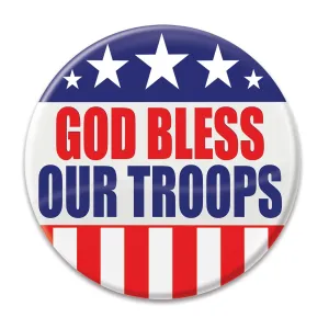 Beistle God Bless Our Troops Button - Party Supply Decoration for Patriotic