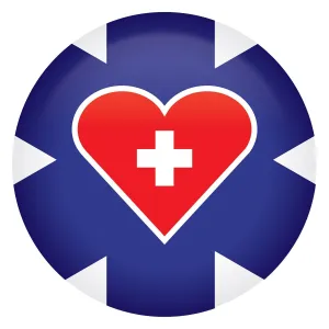 Beistle Medical Star Icon with Heart Button - Party Supply Decoration for Patriotic