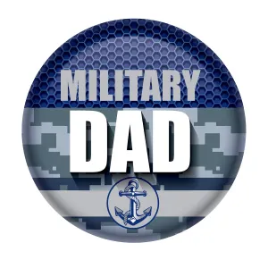 Beistle Military Dad Button - Party Supply Decoration for Patriotic