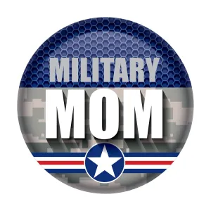 Beistle Military Mom Button - Party Supply Decoration for Patriotic