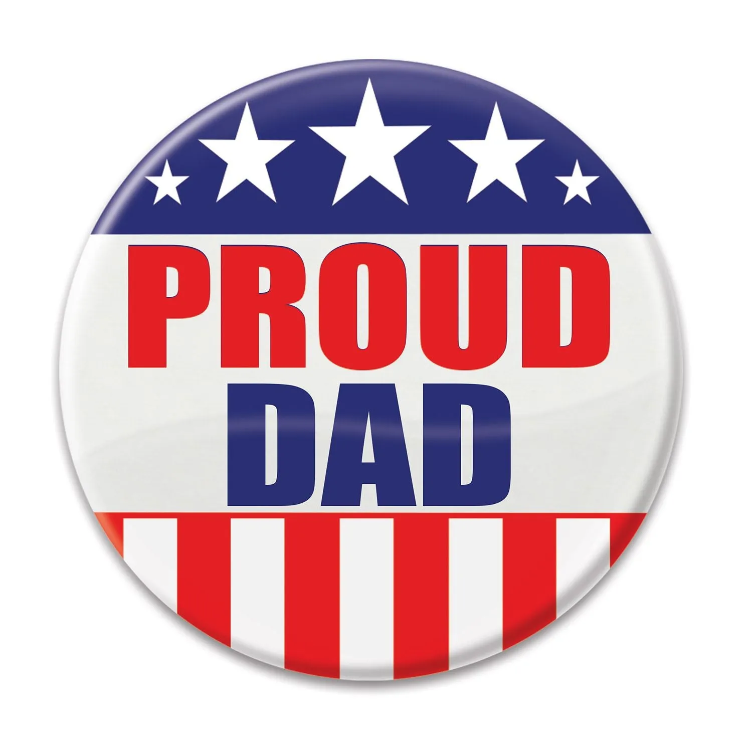 Beistle Proud Dad Button - Party Supply Decoration for Patriotic