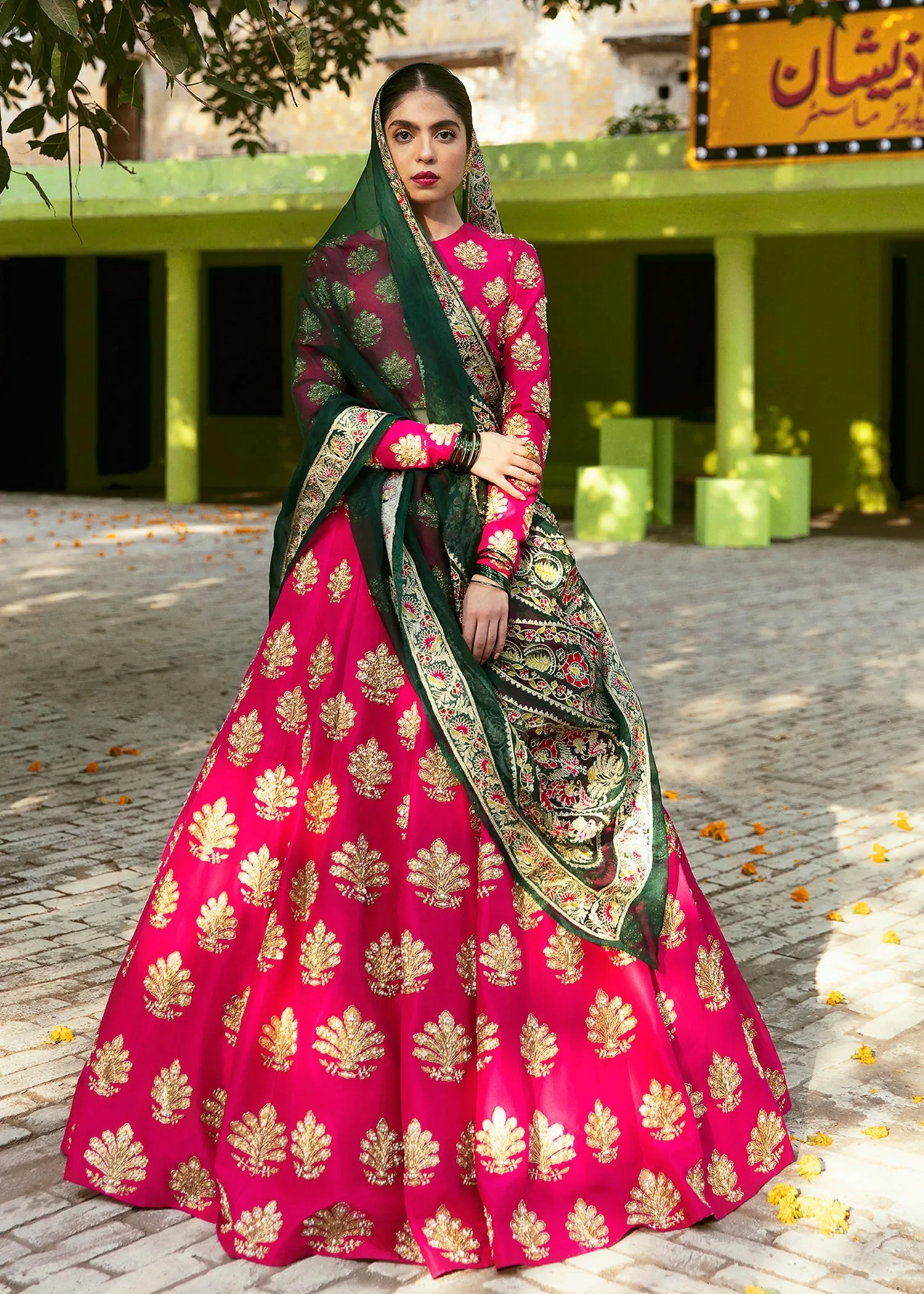 Berry Pink Lehenga Choli Wedding Dress Pakistani #BS796