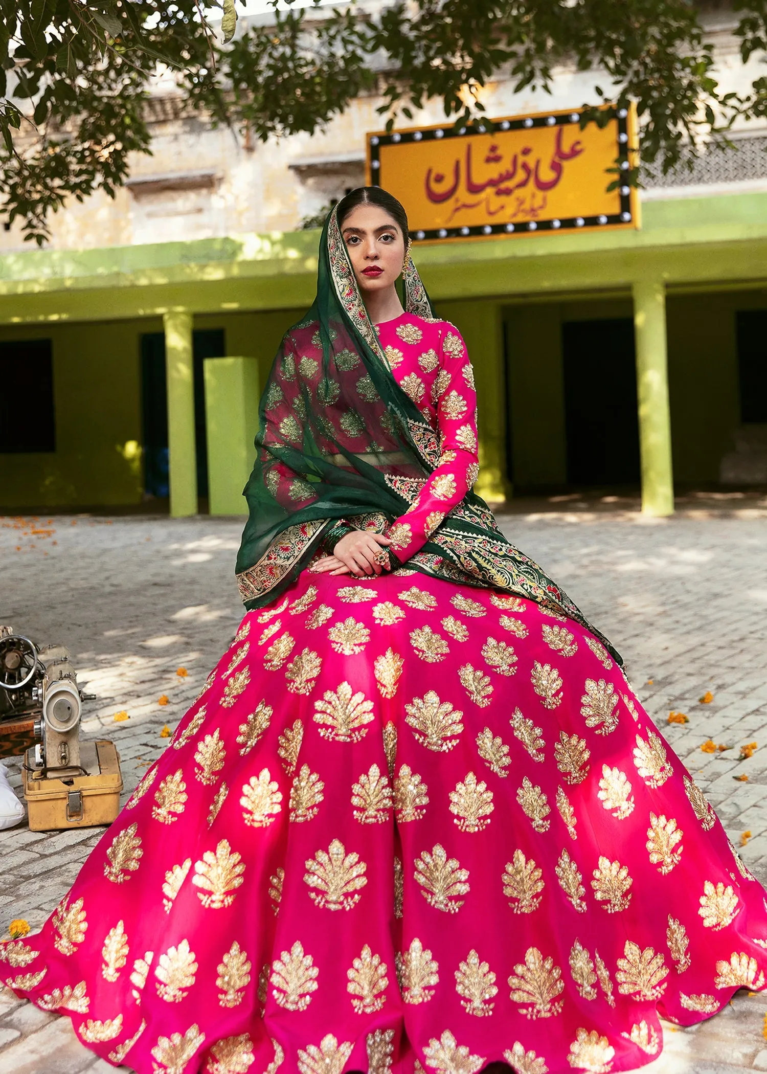 Berry Pink Lehenga Choli Wedding Dress Pakistani #BS796