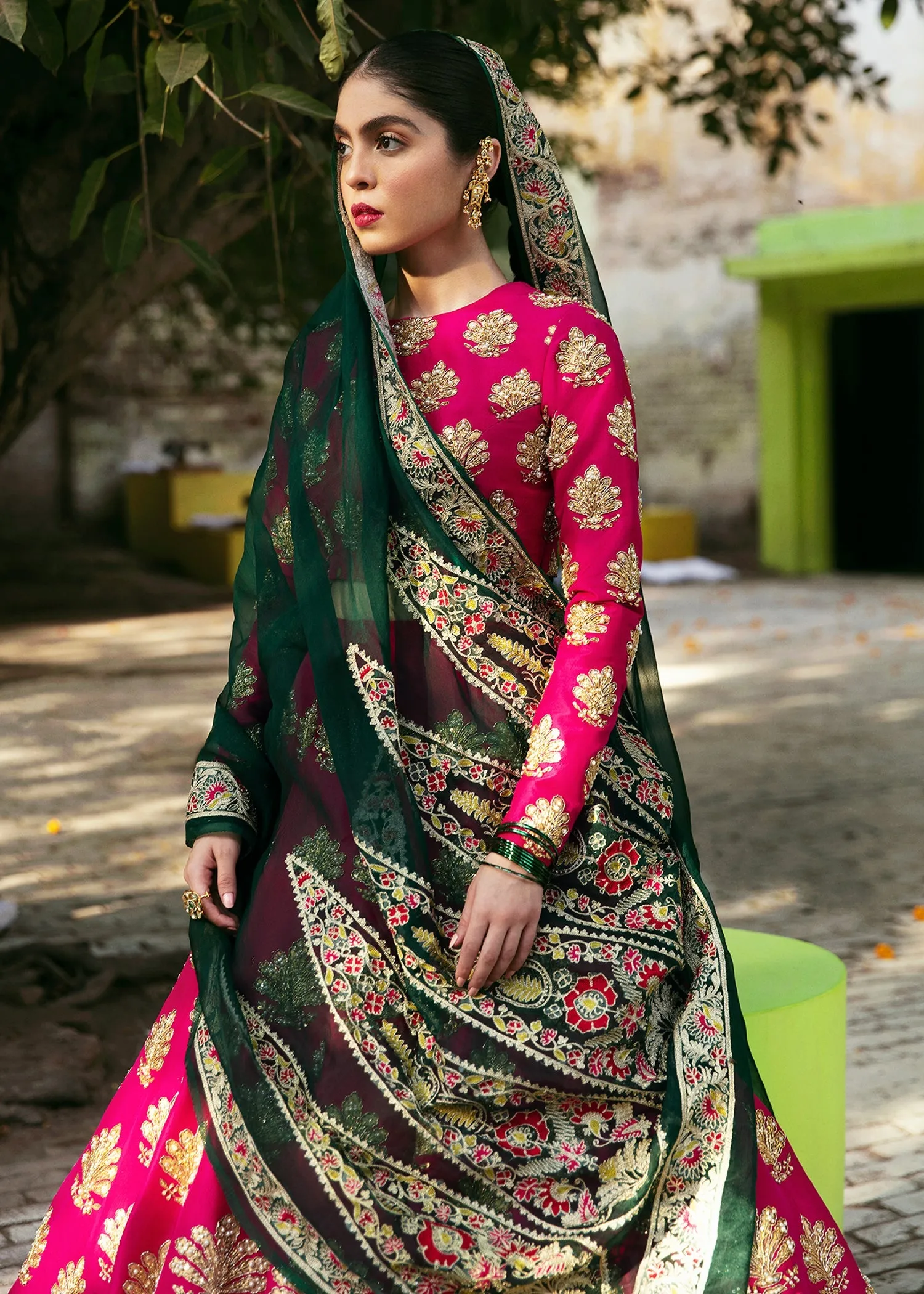 Berry Pink Lehenga Choli Wedding Dress Pakistani #BS796