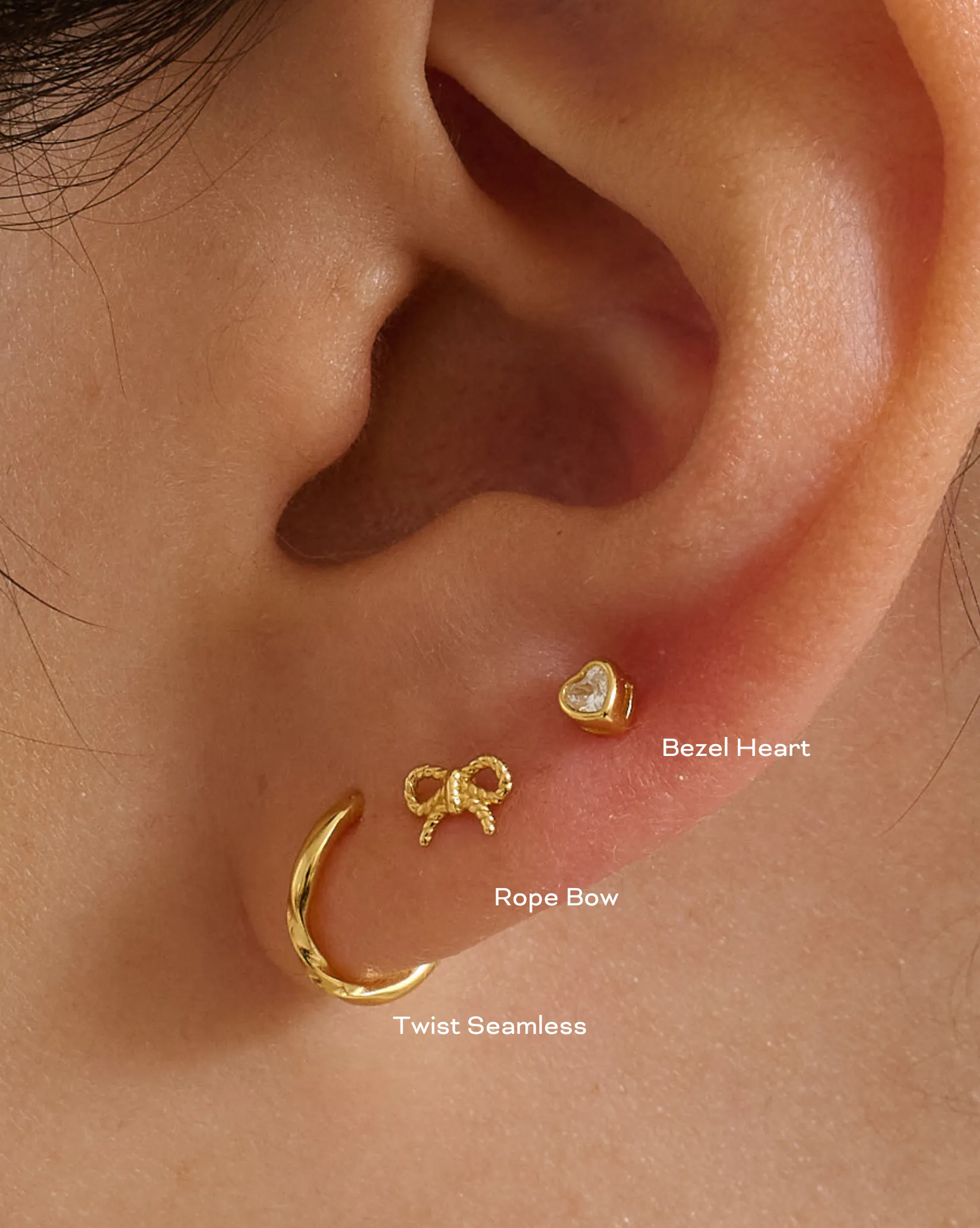 Bezel Heart Stud