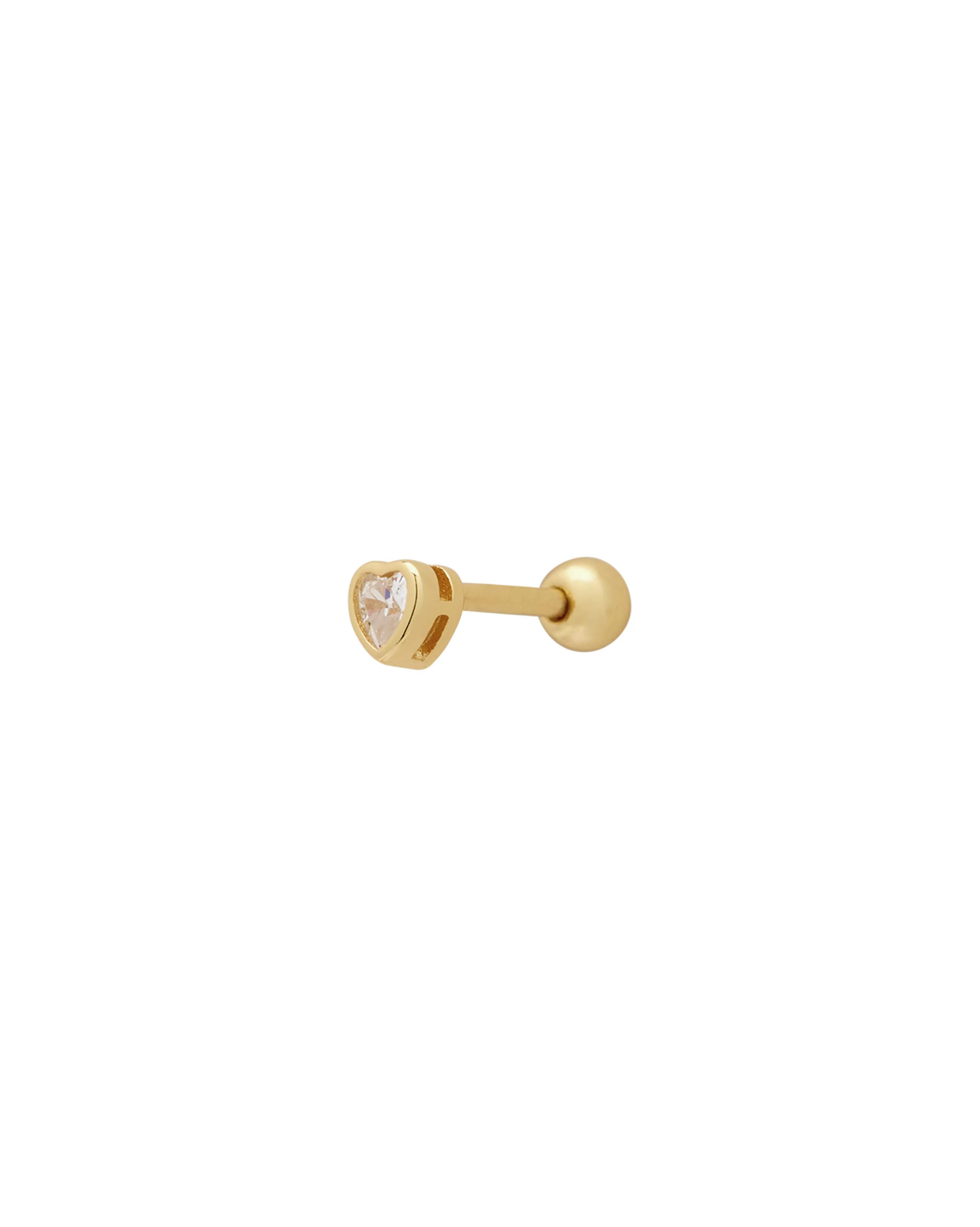Bezel Heart Stud