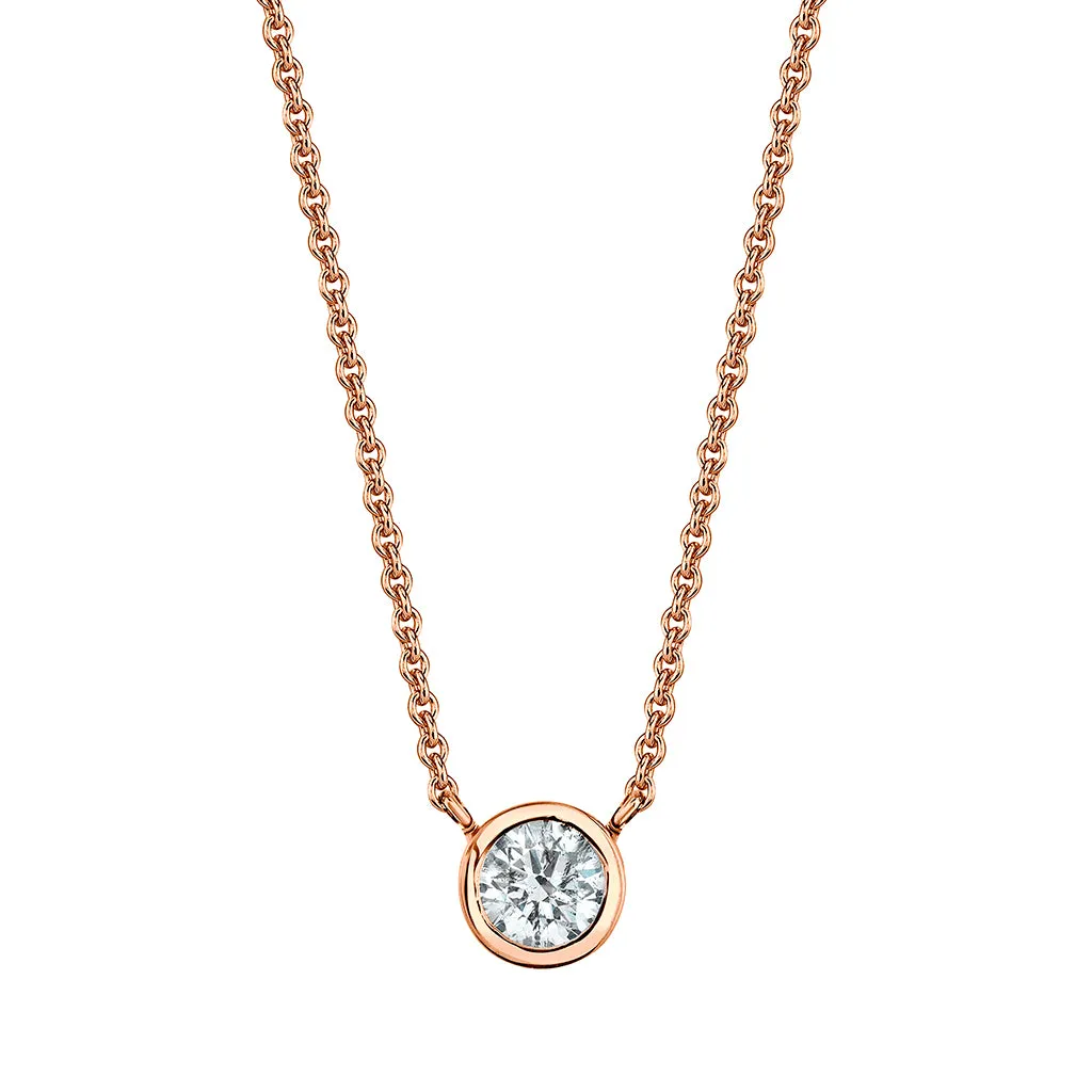 Bezel Set Single Diamond Necklace