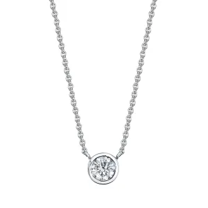 Bezel Set Single Diamond Necklace