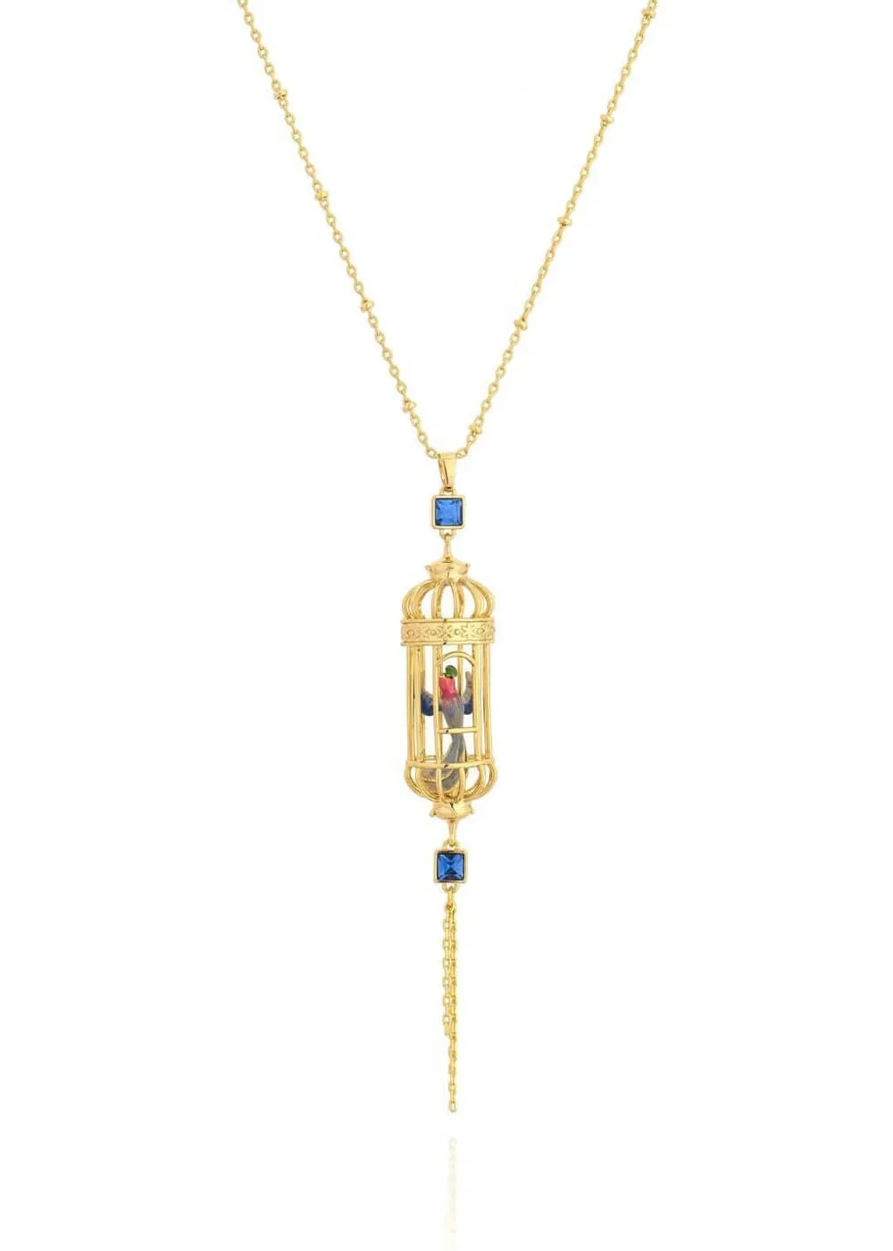 Bill Skinner Bird Cage Drop Necklace