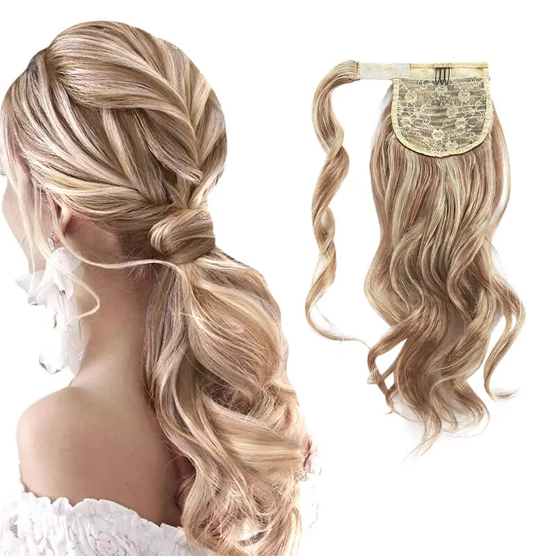 Body Wave Wrap Around Ponytail Human Hair Extensions