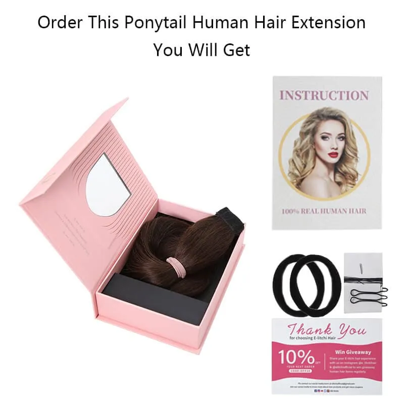 Body Wave Wrap Around Ponytail Human Hair Extensions