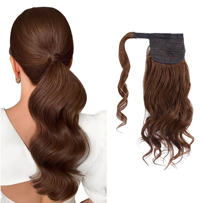 Body Wave Wrap Around Ponytail Human Hair Extensions