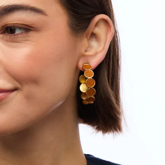 Brackish - Afton Multi Bezel Hoop Earring