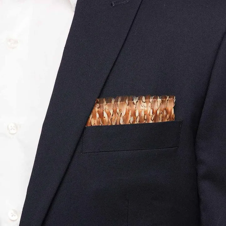 Brackish - Bevy Pocketsquare - Quail Feathers