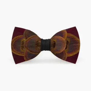 Brackish - Marsh Bow Tie - Burgundy Peacock Feathers