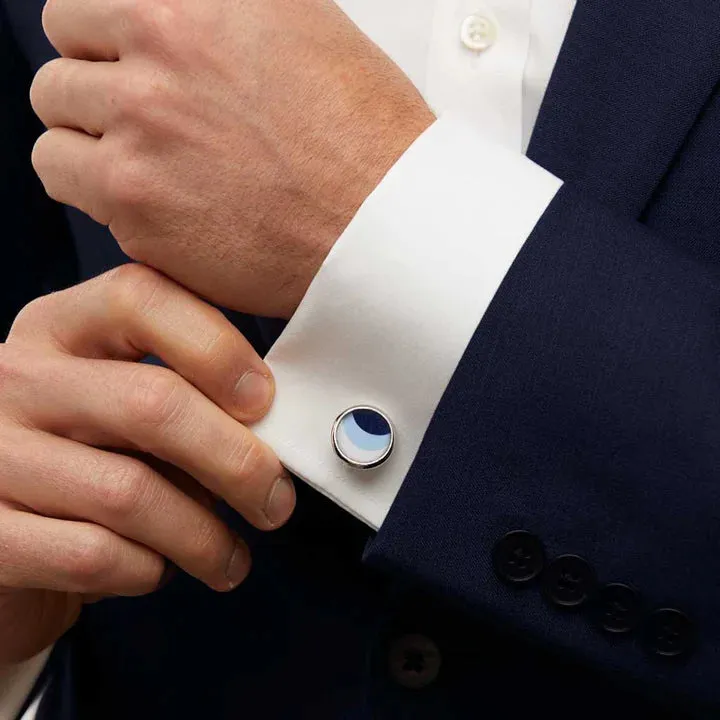 Brackish - Mcalister Cufflinks - Rhodium Plating & Goose Feathers