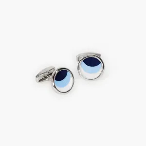 Brackish - Mcalister Cufflinks - Rhodium Plating & Goose Feathers