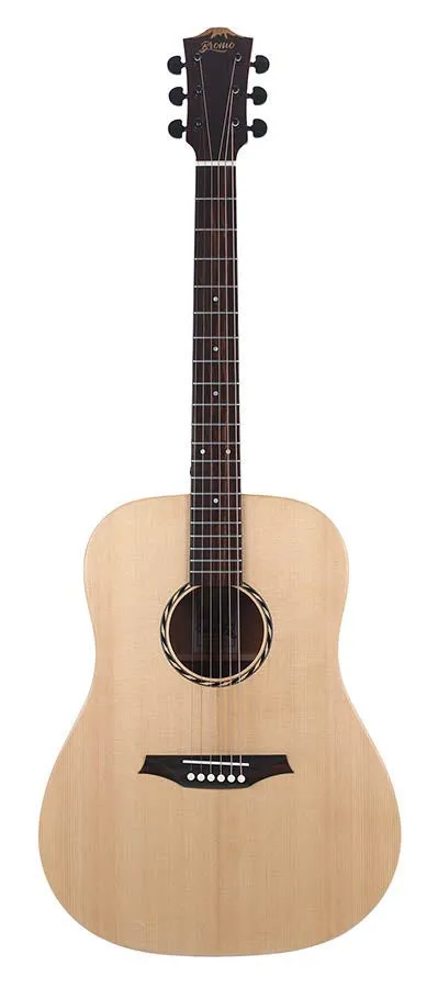 Bromo BAT1NL Left Handed Solid Spruce Top Dreadnought Acoustic Guitar