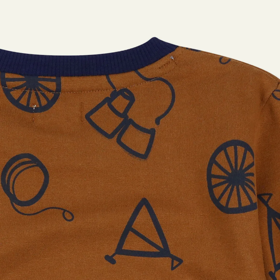 Brown Conversational Print Sweatshirt