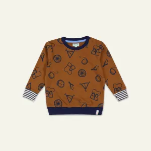 Brown Conversational Print Sweatshirt