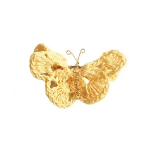 Butterfly Hair Pin Yellow Crochet