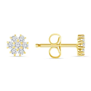 Camilla Flower Diamond Stud Earring in 14 Karat Gold