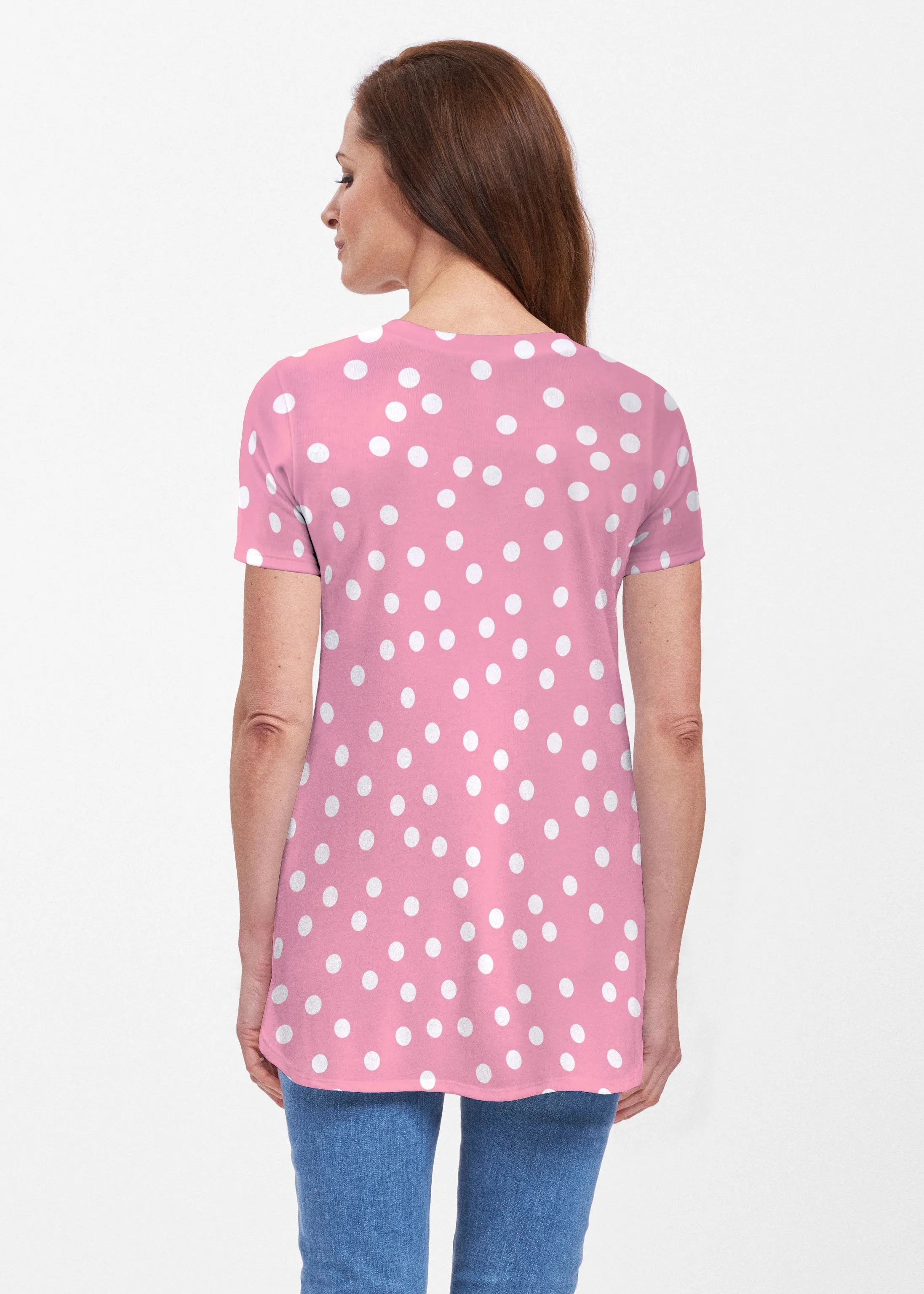 Camouflage Dots Pink (7912) ~ Short Sleeve Butterknit tunic