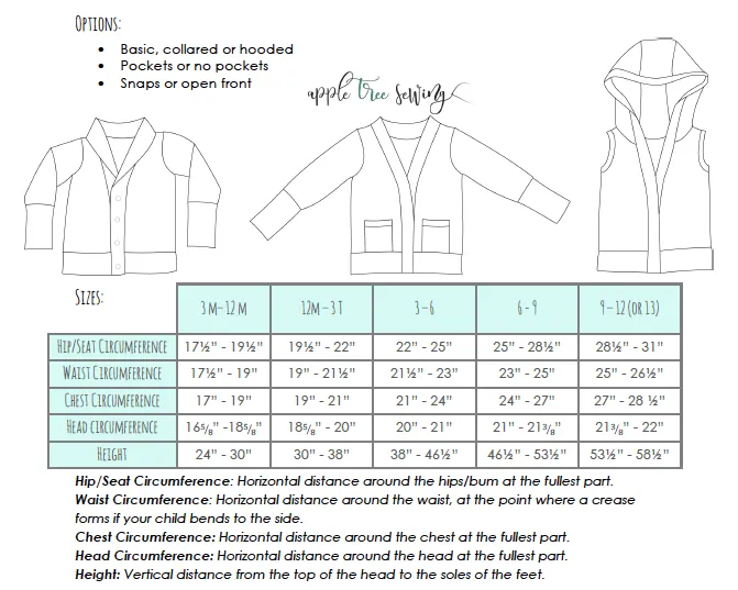 Cardigan Bundle: Cocoon Cardi and Classic Cardi All Size Bundle - PDF Apple Tree Sewing Pattern