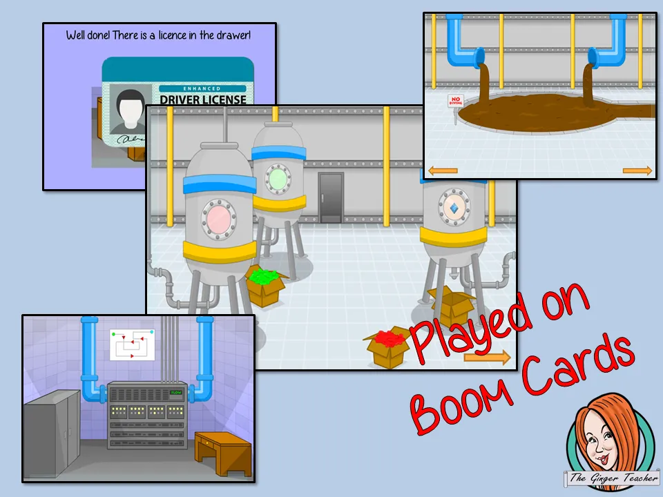 Chemical Reactions Science Escape Room Boom Cards