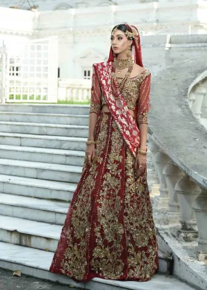 Classic Red Lehenga Choli Bridal Dress Pakistani #BS748