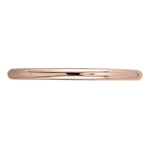 Classic Round Polished Wedding Band, 14k Rose Gold