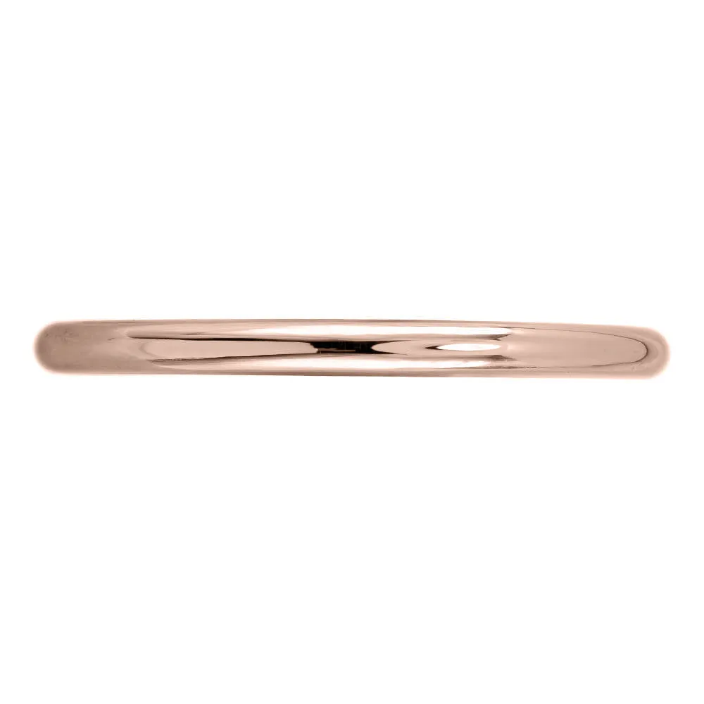 Classic Round Polished Wedding Band, 14k Rose Gold