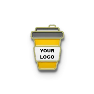 Coffee Pins with Custom Logo - Takeaway Cup