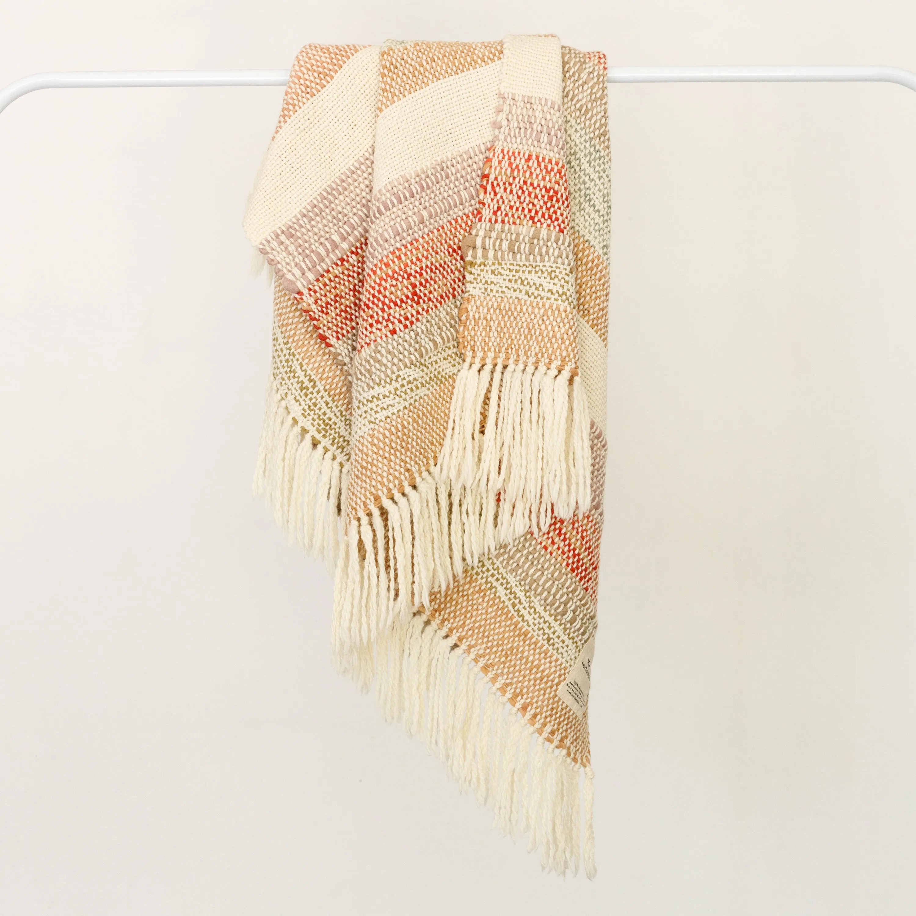 Colorful Striped Merino Wool Throw – Handwoven Limited Edition