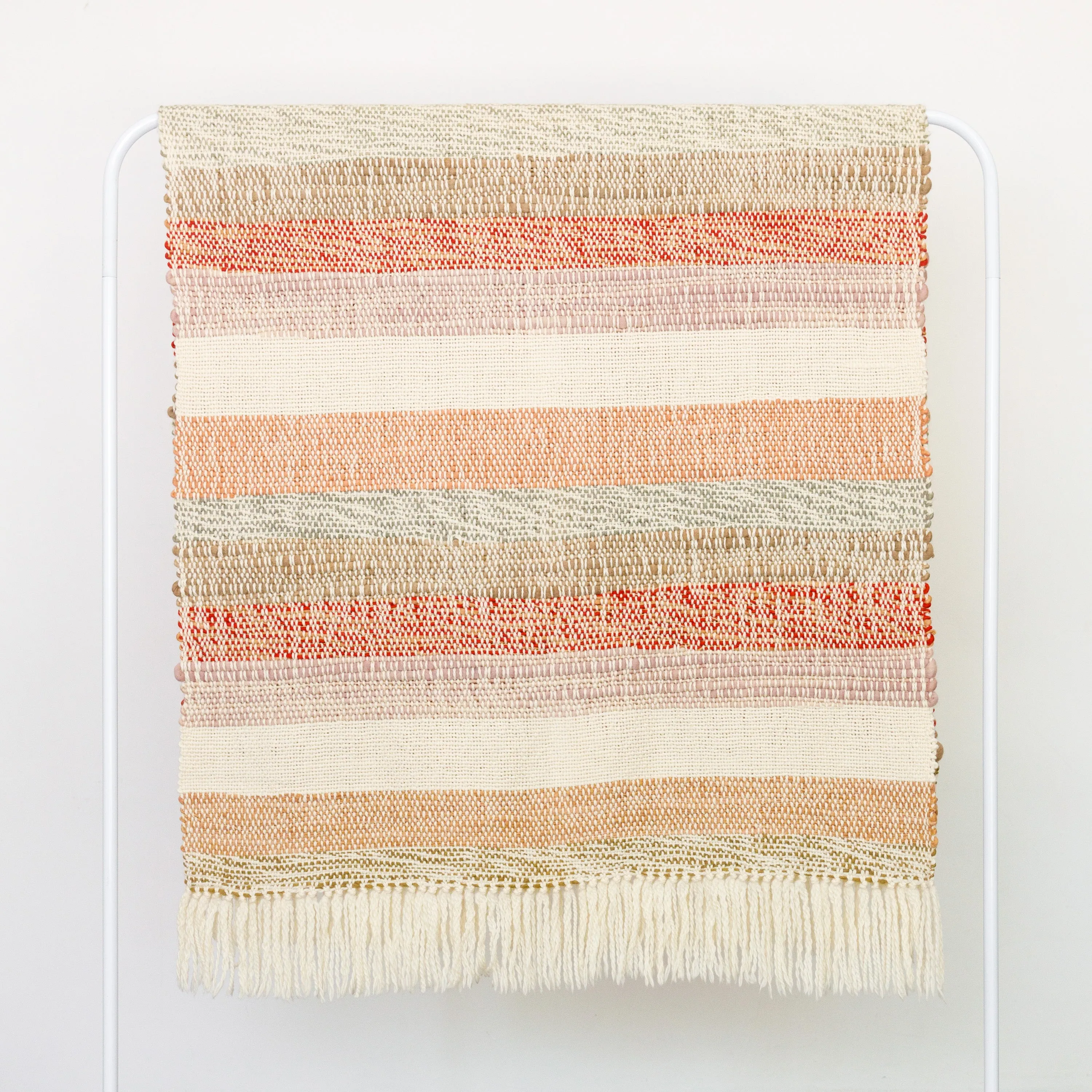 Colorful Striped Merino Wool Throw – Handwoven Limited Edition