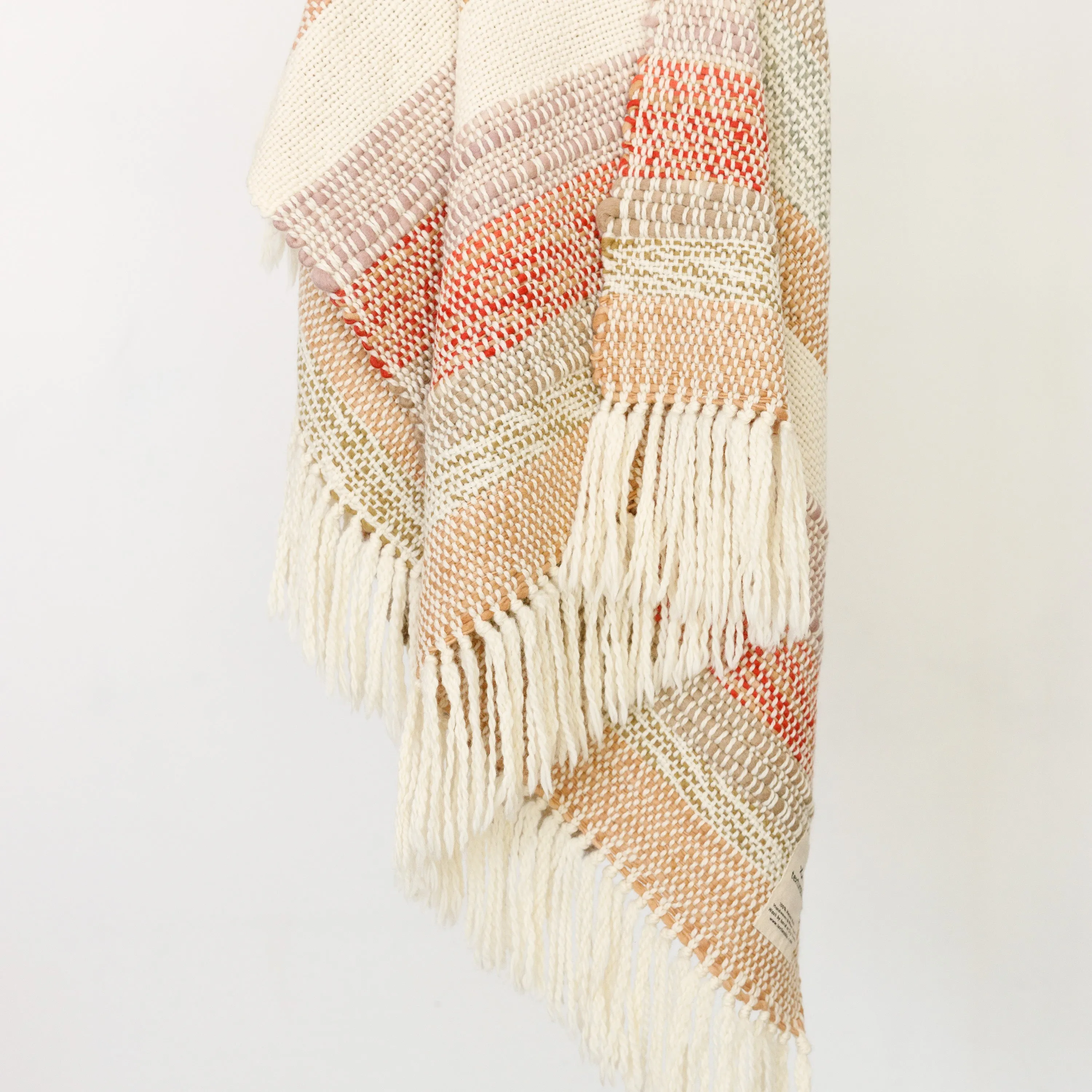 Colorful Striped Merino Wool Throw – Handwoven Limited Edition