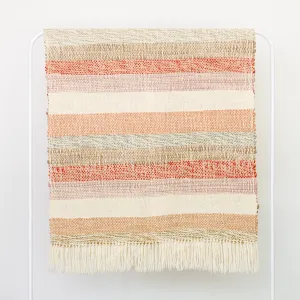 Colorful Striped Merino Wool Throw – Handwoven Limited Edition