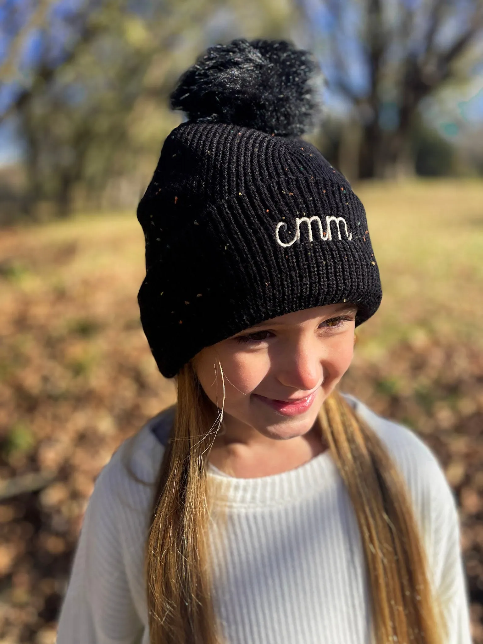 Confetti Pom Pom Beanie - Straight Across
