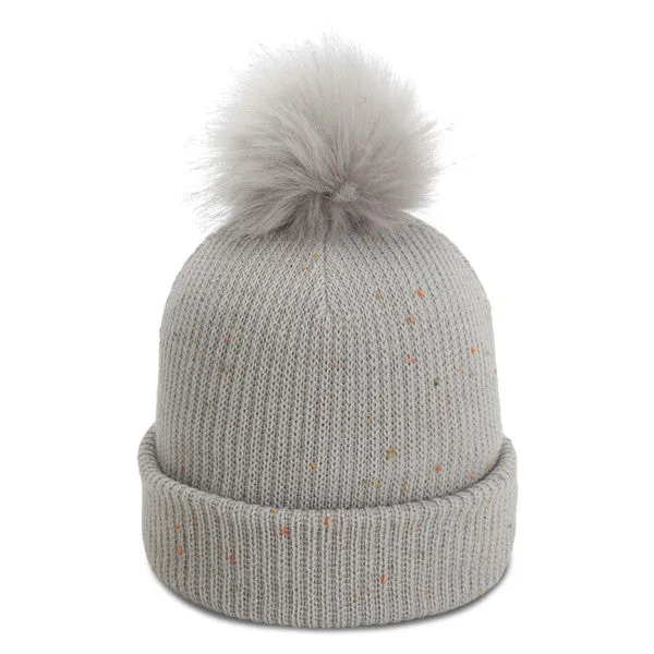 Confetti Pom Pom Beanie - Straight Across