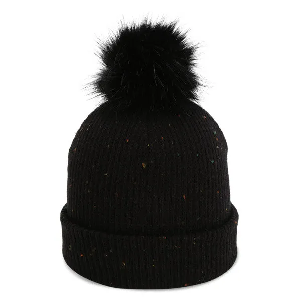 Confetti Pom Pom Beanie - Straight Across