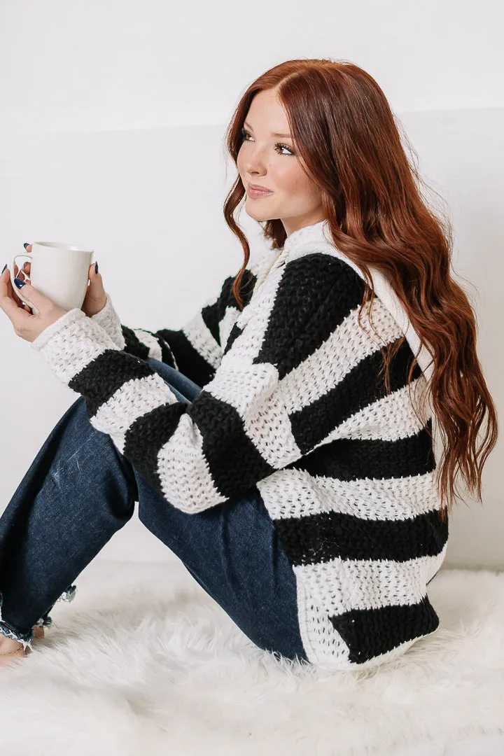 Cozy & Cute Striped Sweater Hoodie