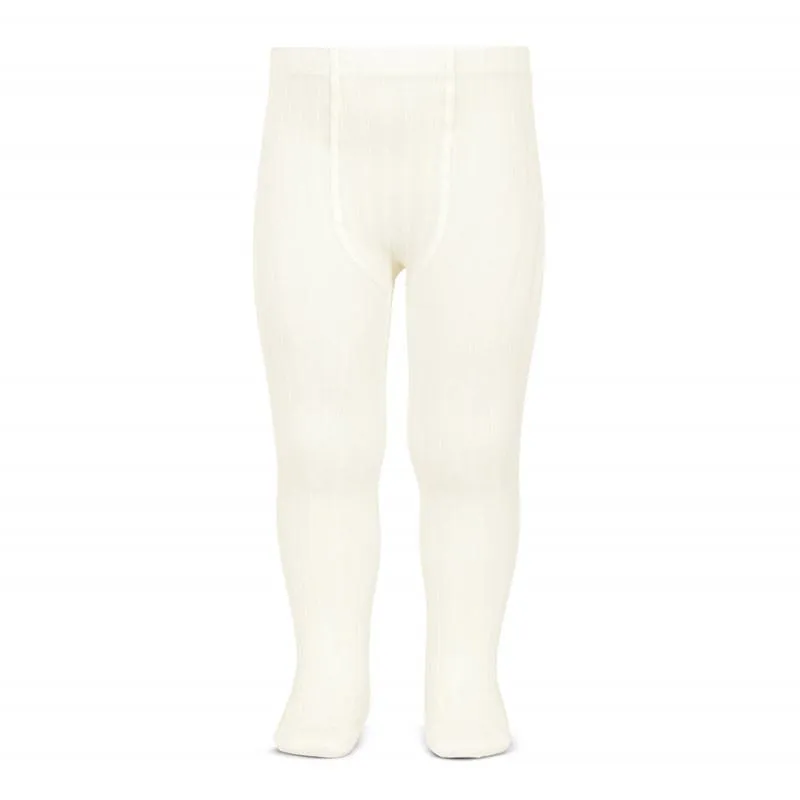 Cream Ribbed Tights