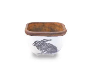 Crouching Hare Small Square Bowl