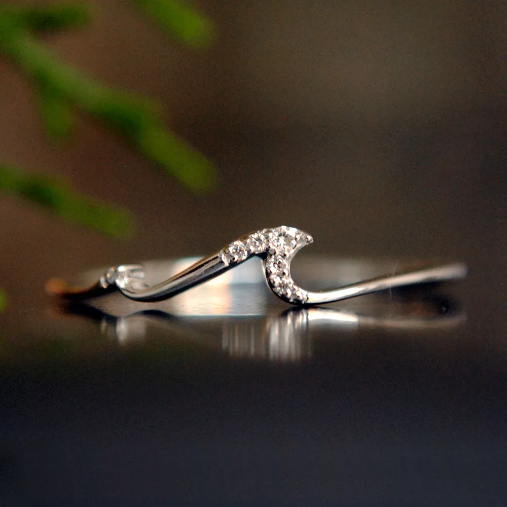 Dainty Diamond Wave Stack Ring