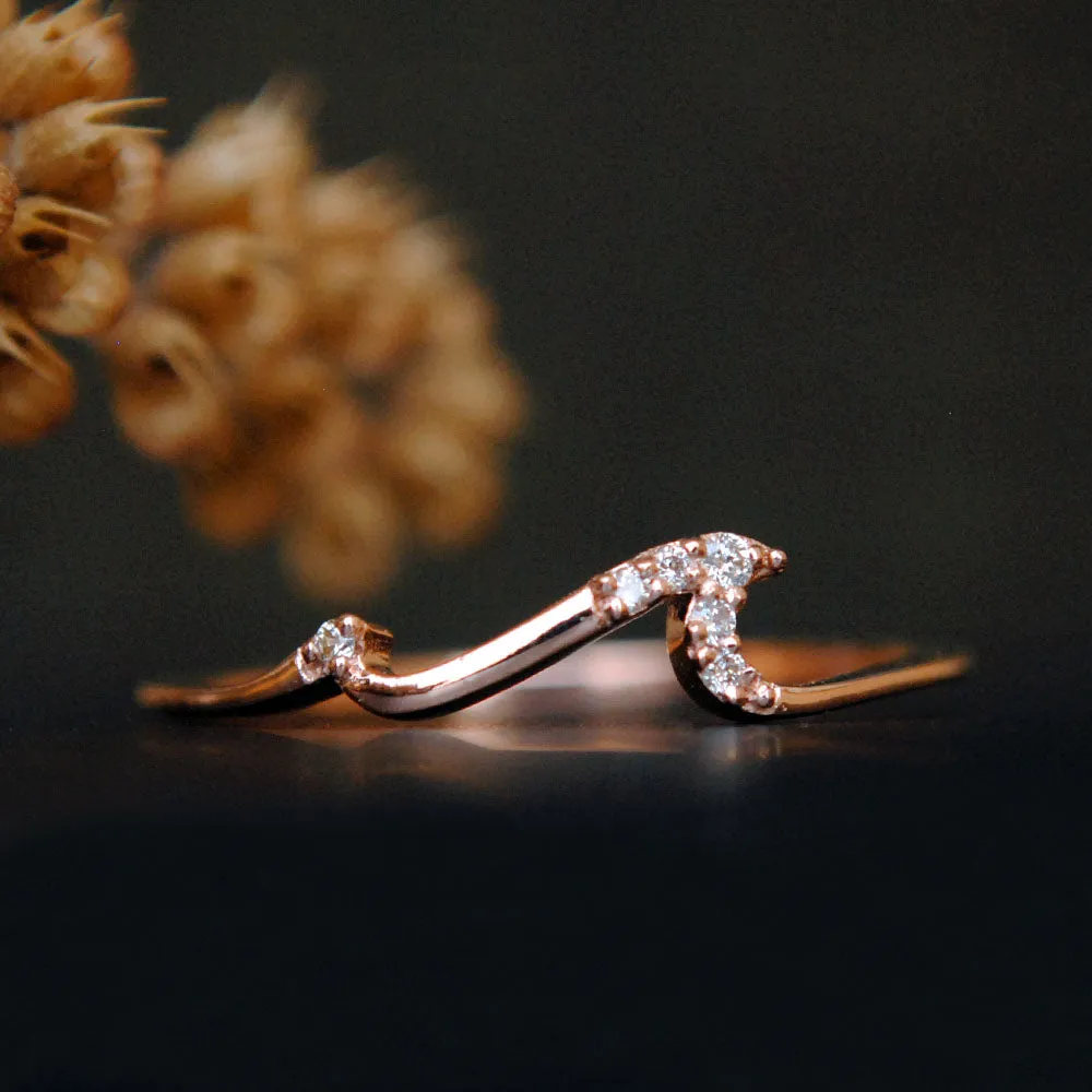Dainty Diamond Wave Stack Ring