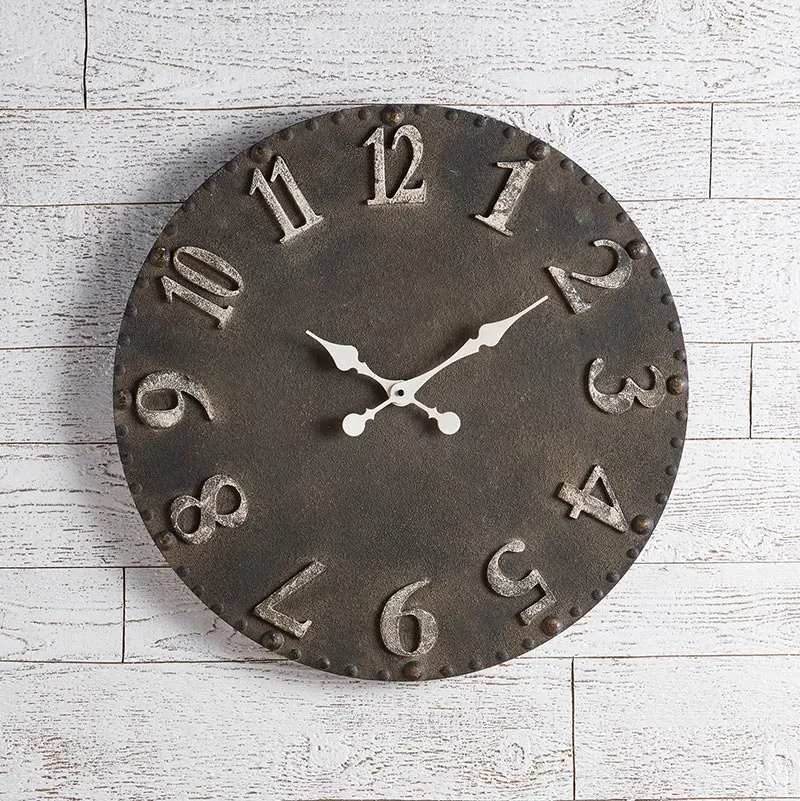 Decorative large wooden wall hanging clock