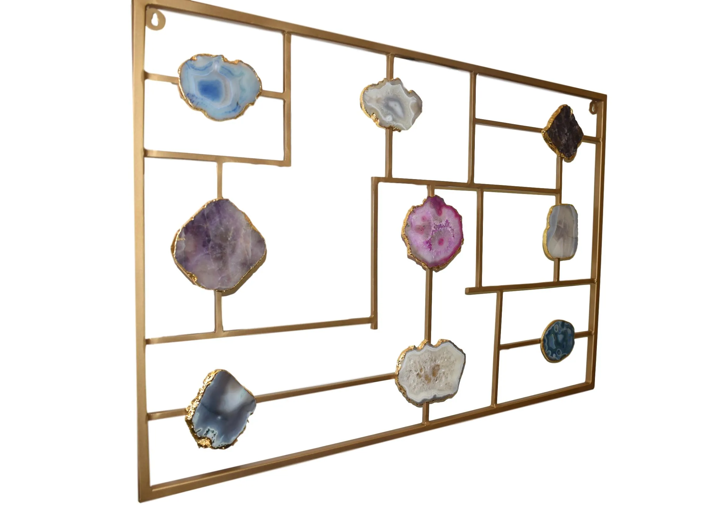 Decorative Wall Mount with Agate Slices